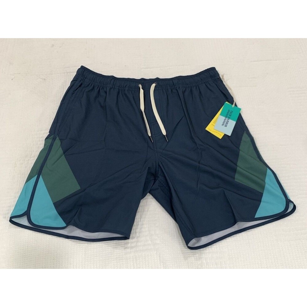 Fair Harbor Mastos Anchor Seapine Trunk Men XL Navy Blue Shorts Lined Swim Beach